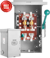 100A Manual Generator Transfer Switch Heavy Duty Double Throw 120/240V NEMA 3R