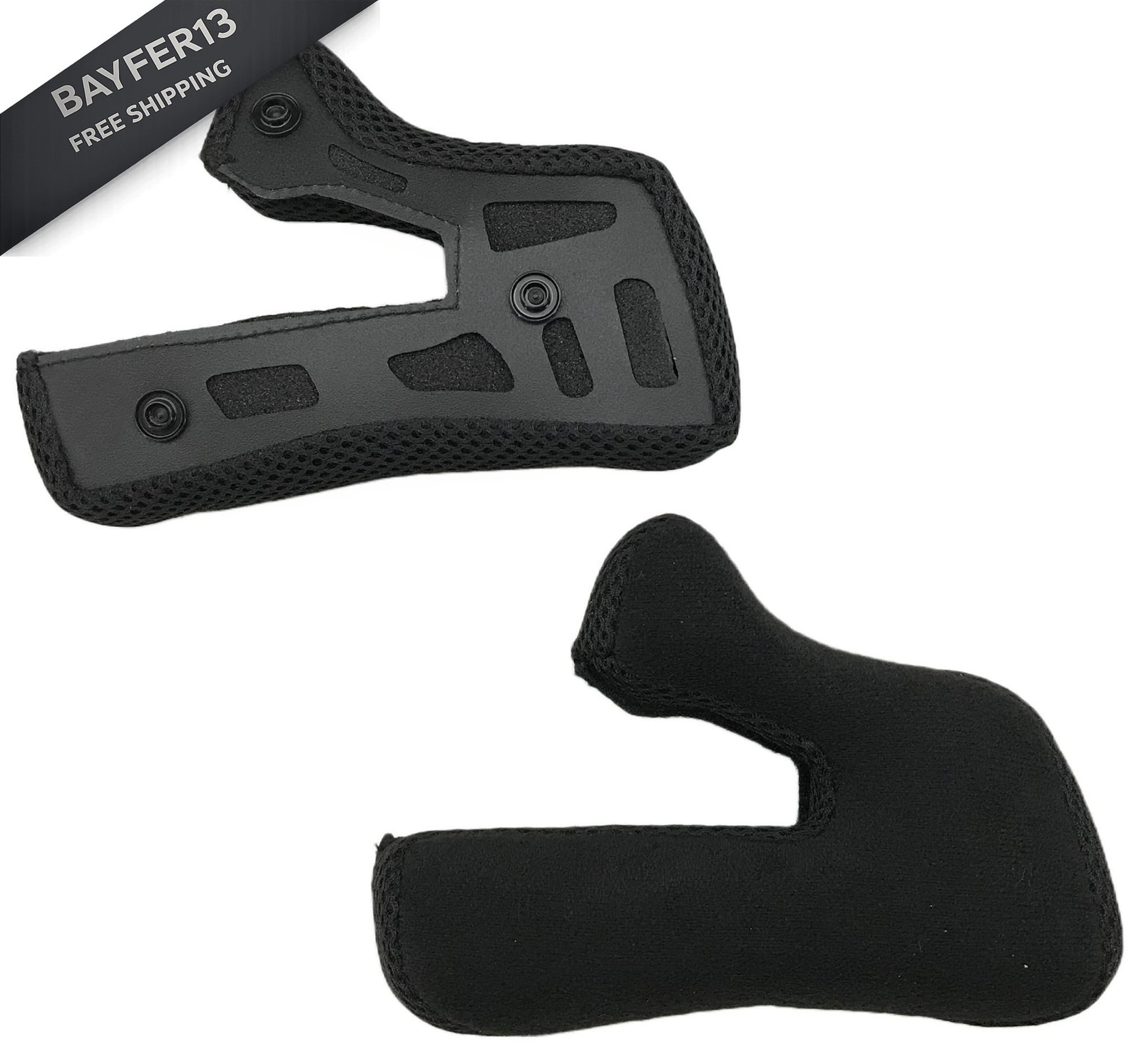 Fox Racing 22 V1 Cheek Pads - Thin L, BLACK 