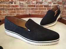 Franco Sarto Black Emboss Nubuck Leather Fabrina Sporty Loafer Shoes 7 New