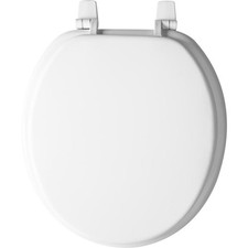 Mayfair 11-000 White Round Cushioned Vinyl Toilet Seat with Solid Plastic Core