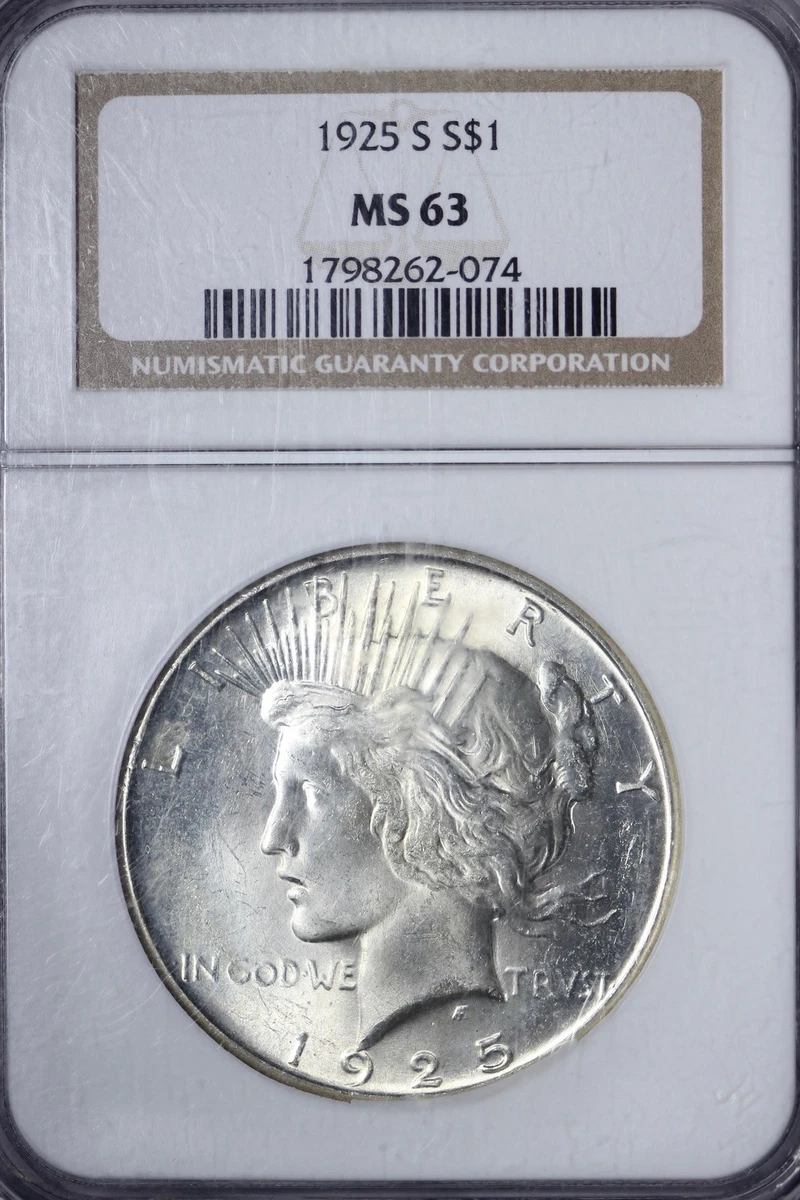 MS 63 Graded 1925 Year Peace Dollars (1921-1935) for sale | eBay