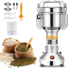 220V Edelstahl Kräutermühle Weizen Getreidemühle Elektrisch Mühle Maschine DE