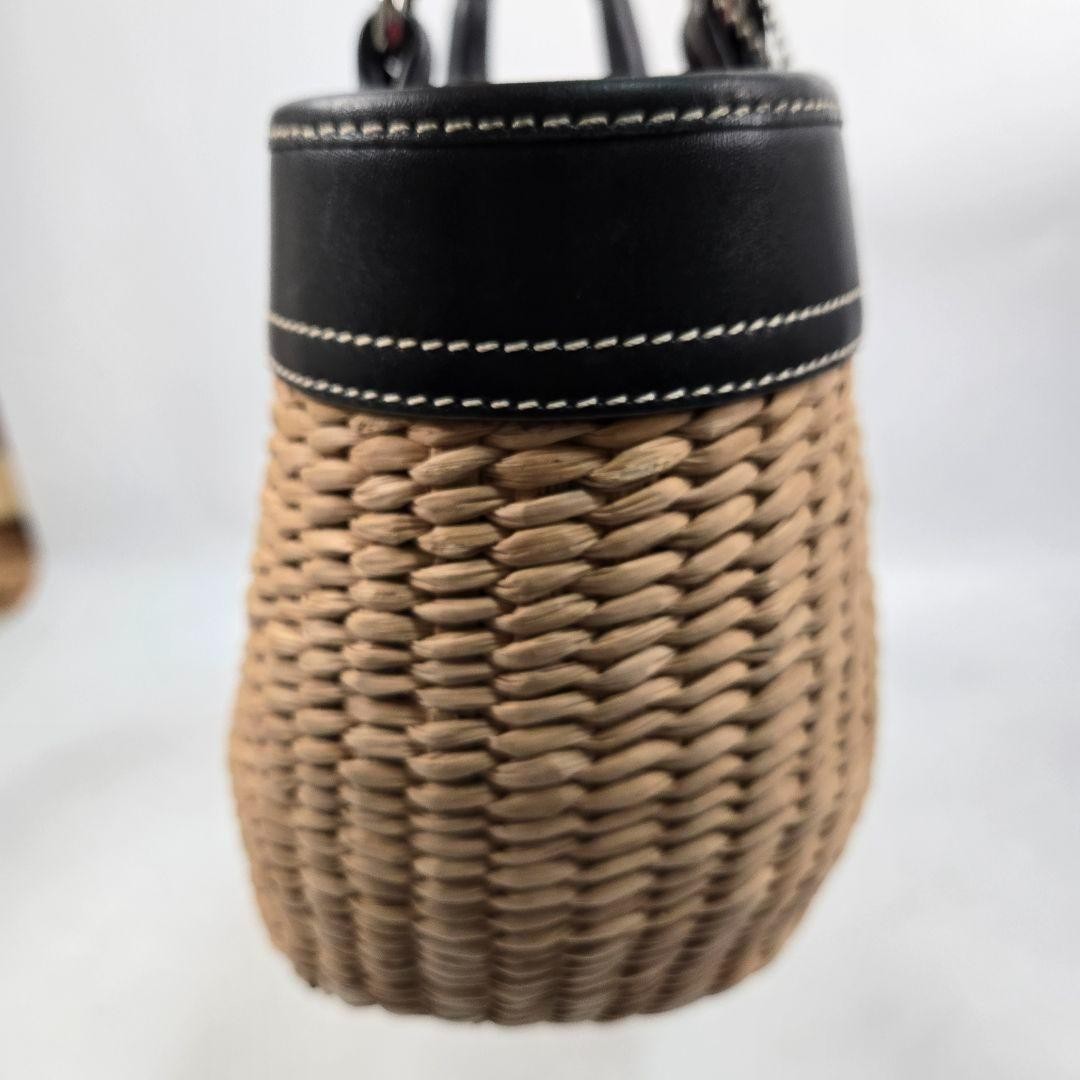 COACH bag Basket Bag Handbag in straw and leather | eBay