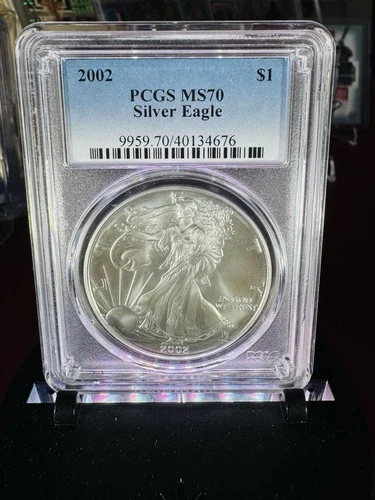 2002 American Eagle $1 Dollar Silver 1oz PCGS MS70 Blue Label