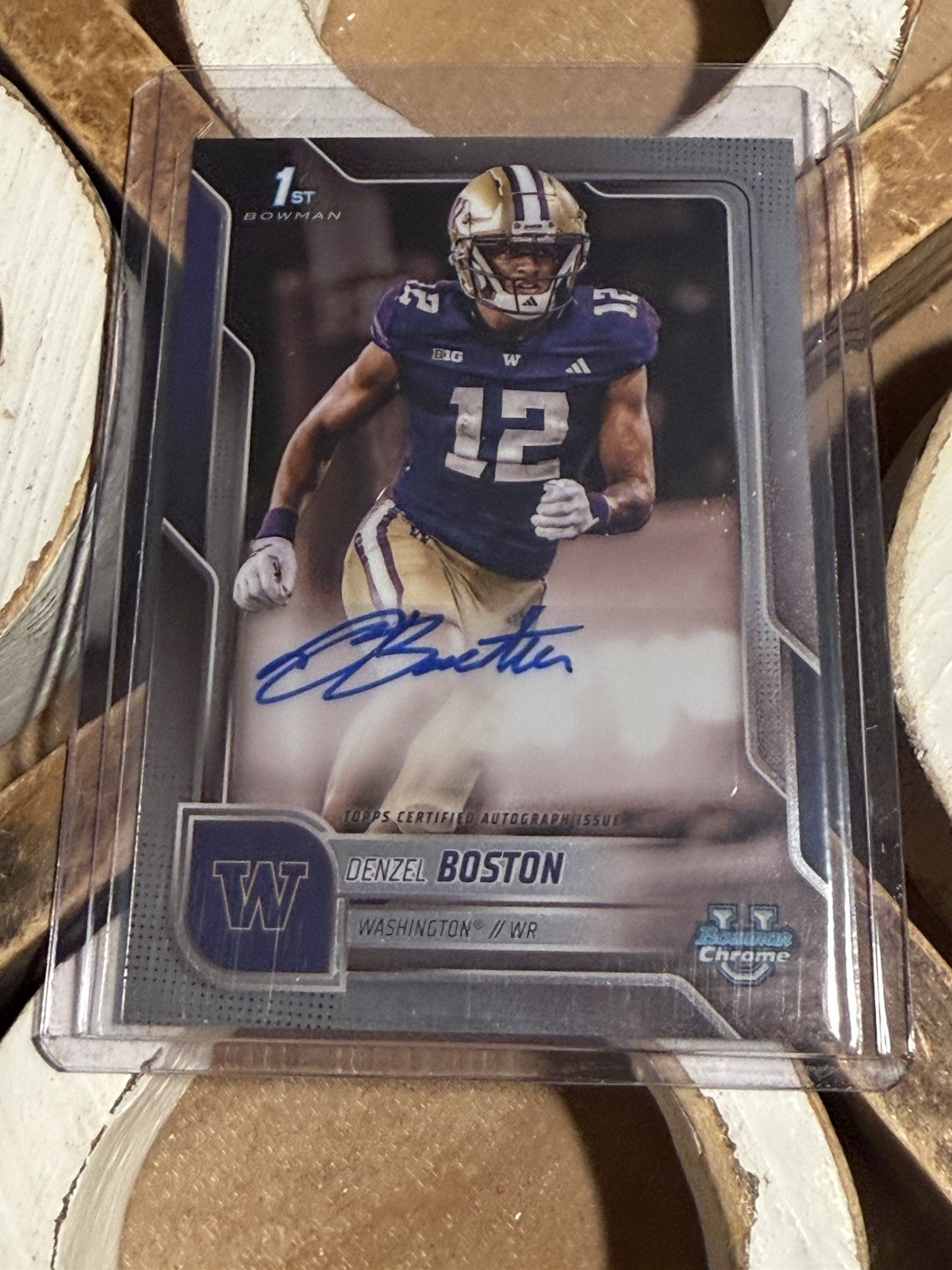 Denzel Boston 2025 Bowman Chrome University Auto Autograph-1st Bowman