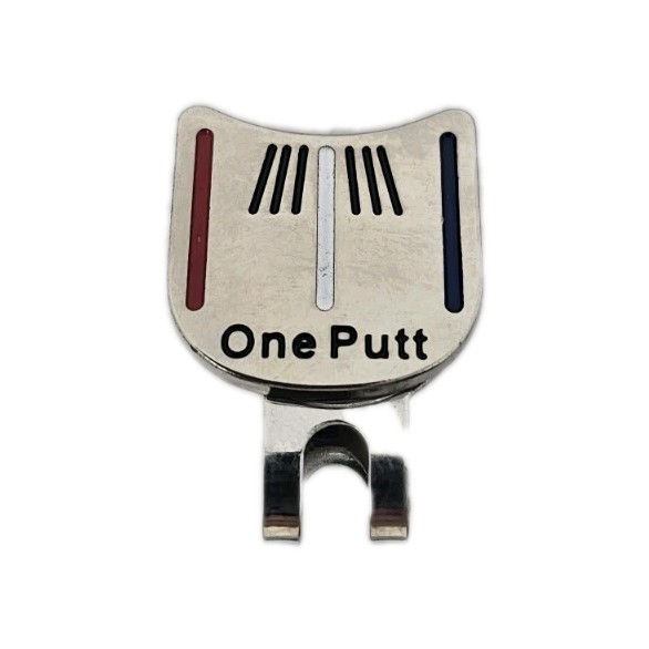 One Putt Golf Small Putting Alignment Aiming Tool Ball Marker with Hat Clip