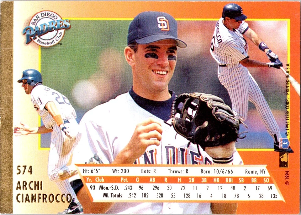 1994 Ultra #574 Archi Cianfrocco - Image 2 of 2