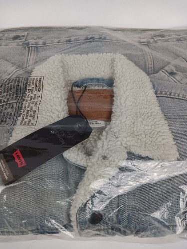 Chaqueta de Jean Camionero Forrada Sherpa Levis Premium Talla Pequeña Nueva - Imagen 2 de 11