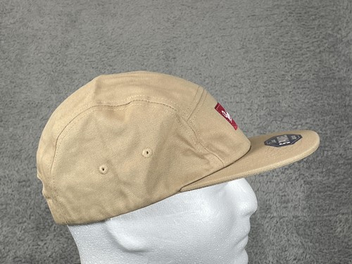 Rainier Hat Cap Strap Back Classic 5 Panel Patch Khaki Tan Canvas Mens One Size - Picture 7 of 11