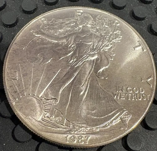 1987 American Silver Eagle 1 Troy Oz Fine Silver Better Date Beautiful Coin