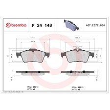 Brembo Bremsbelagsatz Bremsklötze hinten D19319155 AV6Z2200B 31341331 | 871614