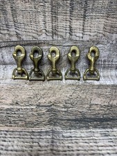 Vintage Brass 3 Swivel Snap Hook Lot Of 5 West Germany