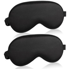 Sleep Mask for Women and Men 2 Pcs Eye Mask for Sleeping Adjustable Strap Bla...
