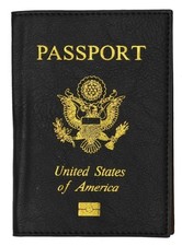Travel Leather USA Passport Organizer Holder Card Protector Cover Wallet Black 