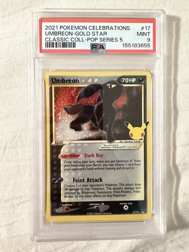 Pokemon 2021 Celebrations Classic Collection Umbreon Gold Star 17/17 Holo PSA 9