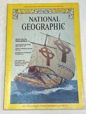 National Geographic Magazine Dec 1977 Japan Sea Brendan Ship Voyage America Wild