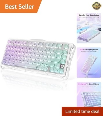 Gamer Girl's Mercury K1 Lite 75% Keyboard - Hot Swappable RGB in Crystal Aurora
