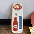 Vintage Nesbitt’s Soda Tin-Wall Thermometer Sign 16"x6" Free Shipping