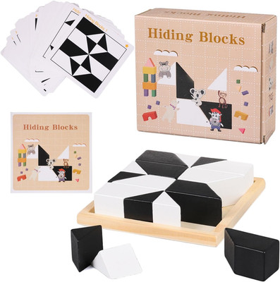 Brain Puzzle Spiel, Verstecktes Holzblock-Puzzle with 80 Challenges