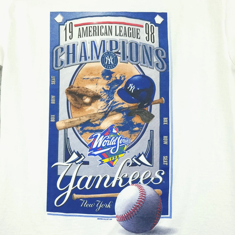 Camisa De Colección New York Yankees Para Hombres Grande MLB Campeones de Béisbol Starter 1998 90 Foto 3 de 4