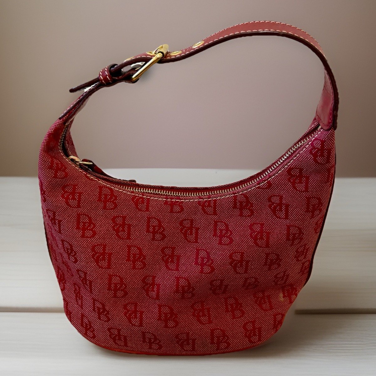 Vintage Dooney Bourke Denim Red Handbag | eBay
