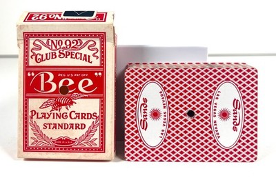 Vtg Las Vegas Casino Sands Table Played BEE No 92 Club Special Red Playing Cards