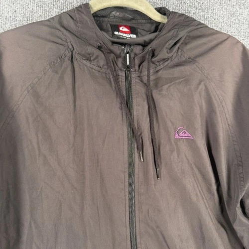 Vintage Y2k Quicksilver Everyday Full Zip Hooded Windbreaker-Men's L *Read Disc* image 2