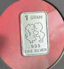 Boy & Girl Kiss - 1 Gram .999 Fine Pure SILVER Mini Fractional Art Bar Coin