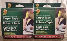 2x Duck Brand 286373 Indoor/Outdoor Carpet Tape, 1.41 Inch x 42 Feet, White