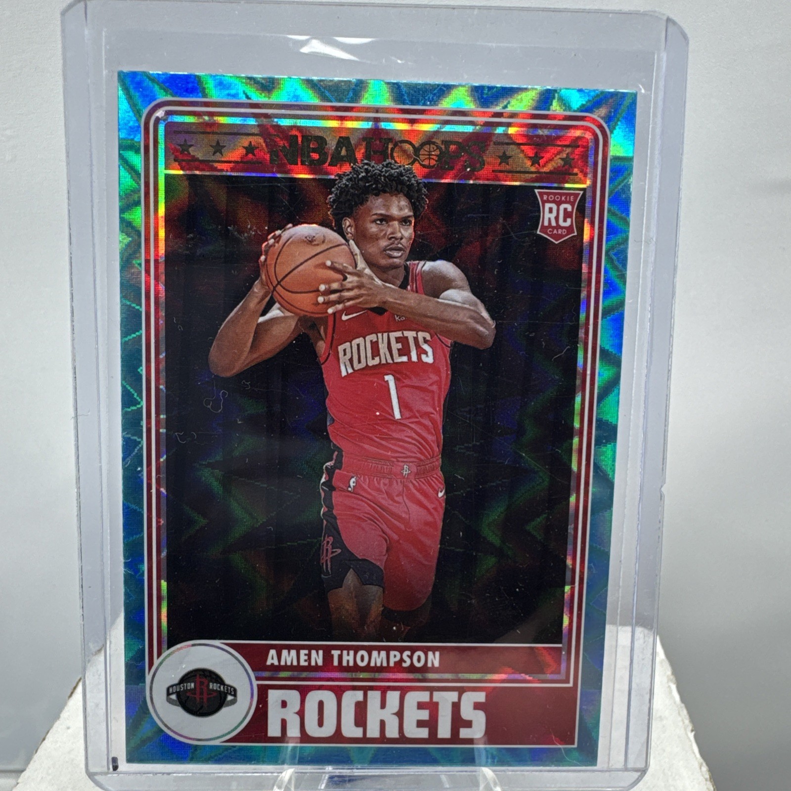 2023-24 Panini NBA Hoops - Hoops Tribute Amen Thompson #300 Teal Explosion (RC)