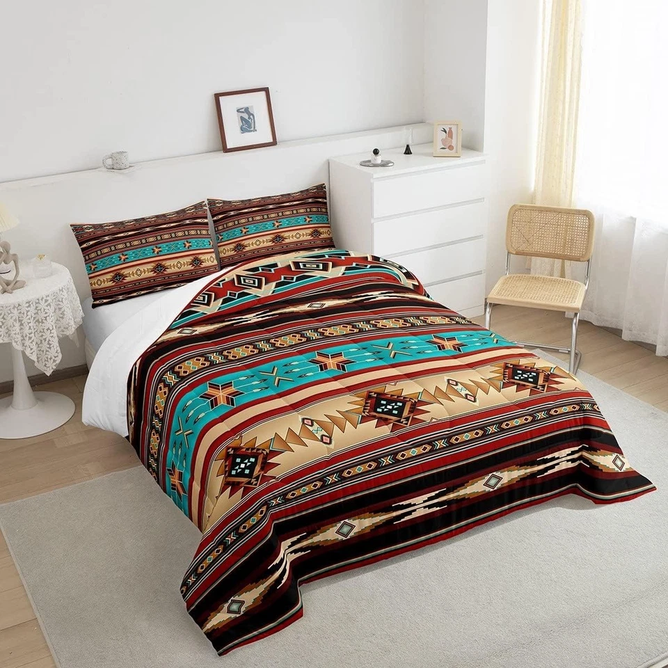 Edredón Azteca Étnico Tribal Flecha Reina Juego de Edredón, De Colección Nativo del Suroeste Foto 4 de 4