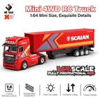 Wltoys 6408 1/64 RC Truck Mini Four-Wheel Drive Container Truck with Trailer