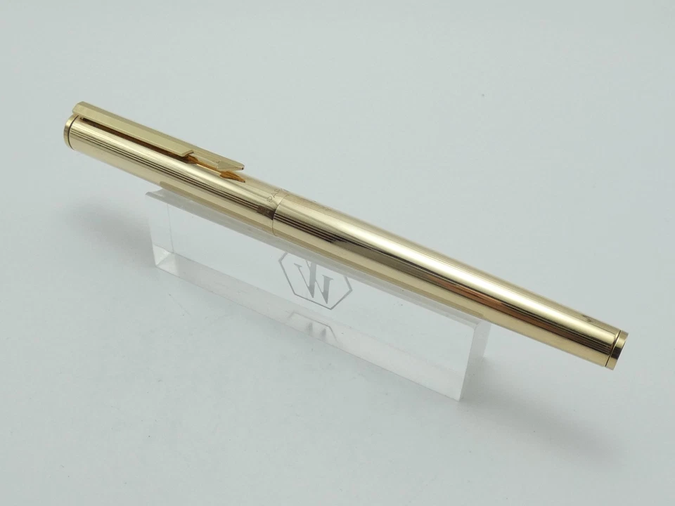 1985 Parker Arrow Gold Plated Insignia Fountain Pen, GT, Med Nib, Filler *MINT* - Image 2 of 4