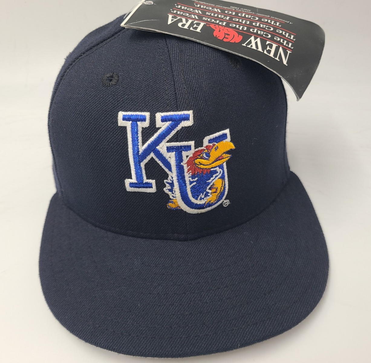 Vtg University of Kansas Jayhawks New Era 59Fifty Pro Model Fitted 6 5/8 Hat Cap