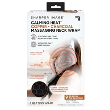 Calming Heat Neck Wrap by Sharper Image Copper & Charcoal Infused Personal El...