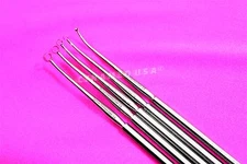 GERMAN STAINLES Set Of 5 Buck Ear Curettes Blunt Curved Ent Surgical Instruments