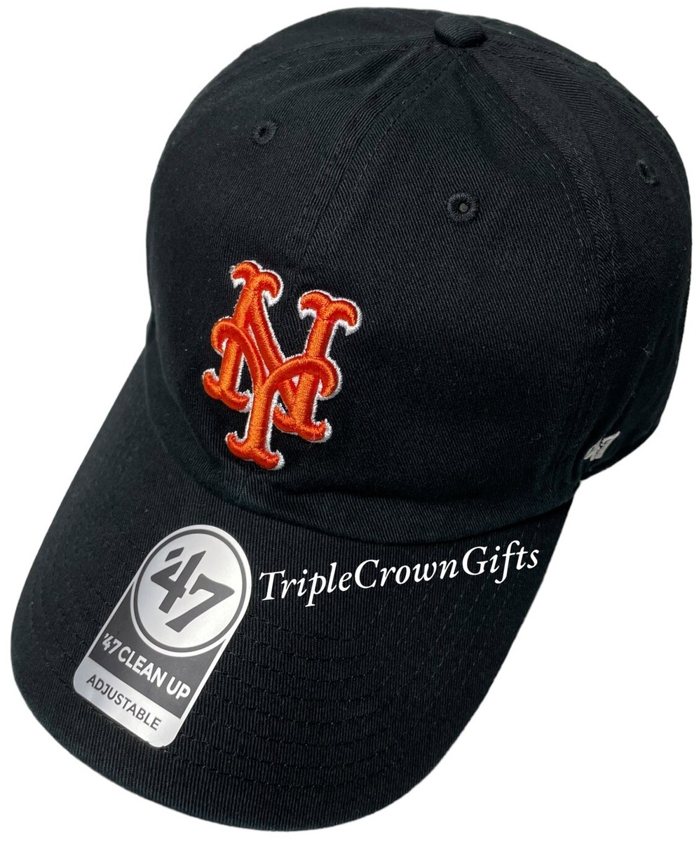 MLB New York Mets ('47 Brand) Clean Up Hat Adjustable Strap Black