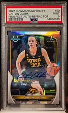 CAITLIN CLARK 2022 Bowman University Chrome 50 Refractor RC Auto 49/499 PSA 9