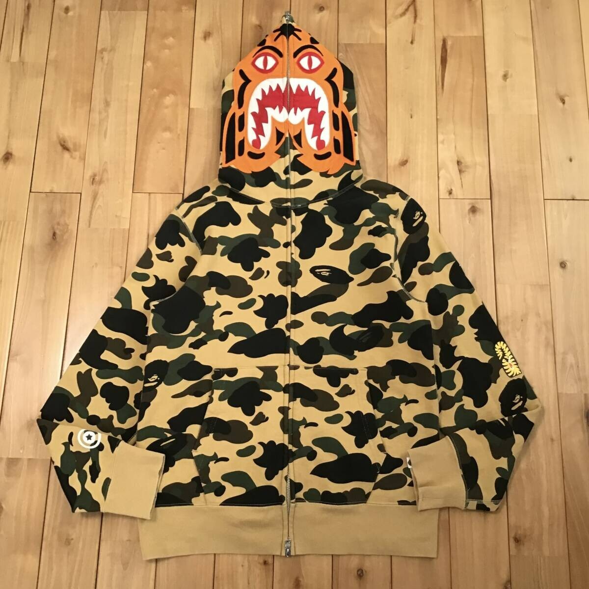 BAPE Tiger full zip hoodie 1st camo yellow A Bathing Ape Size M | eBay