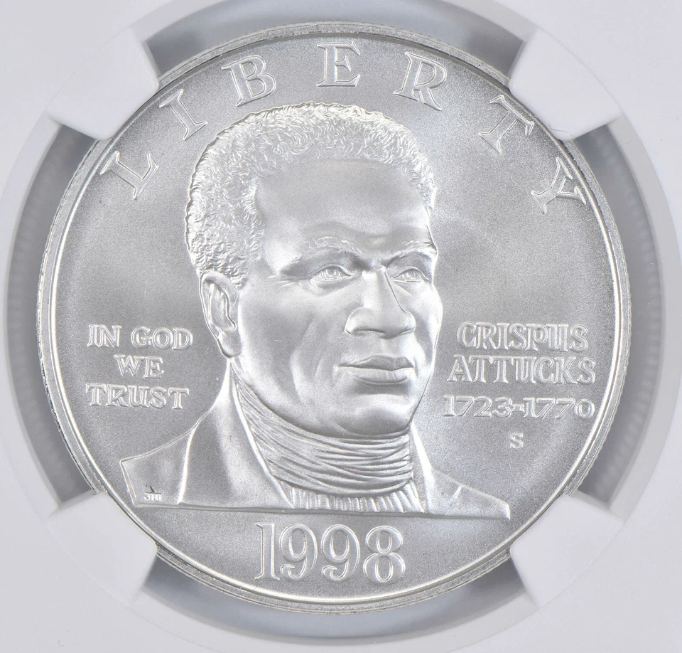 1998 S Black Patriots Commemorative Silver Dollar NGC MS70 - Image 3 of 4