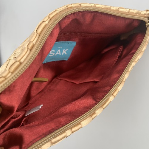 Vintage The Sak Purse Woven Satin Gold Chain Strap Shoulder Bag - Picture 7 of 8
