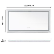Extra Large LED Bathroom Mirror Backlit+Front-Lighted Vanity Mirror IP54 CRI 95+