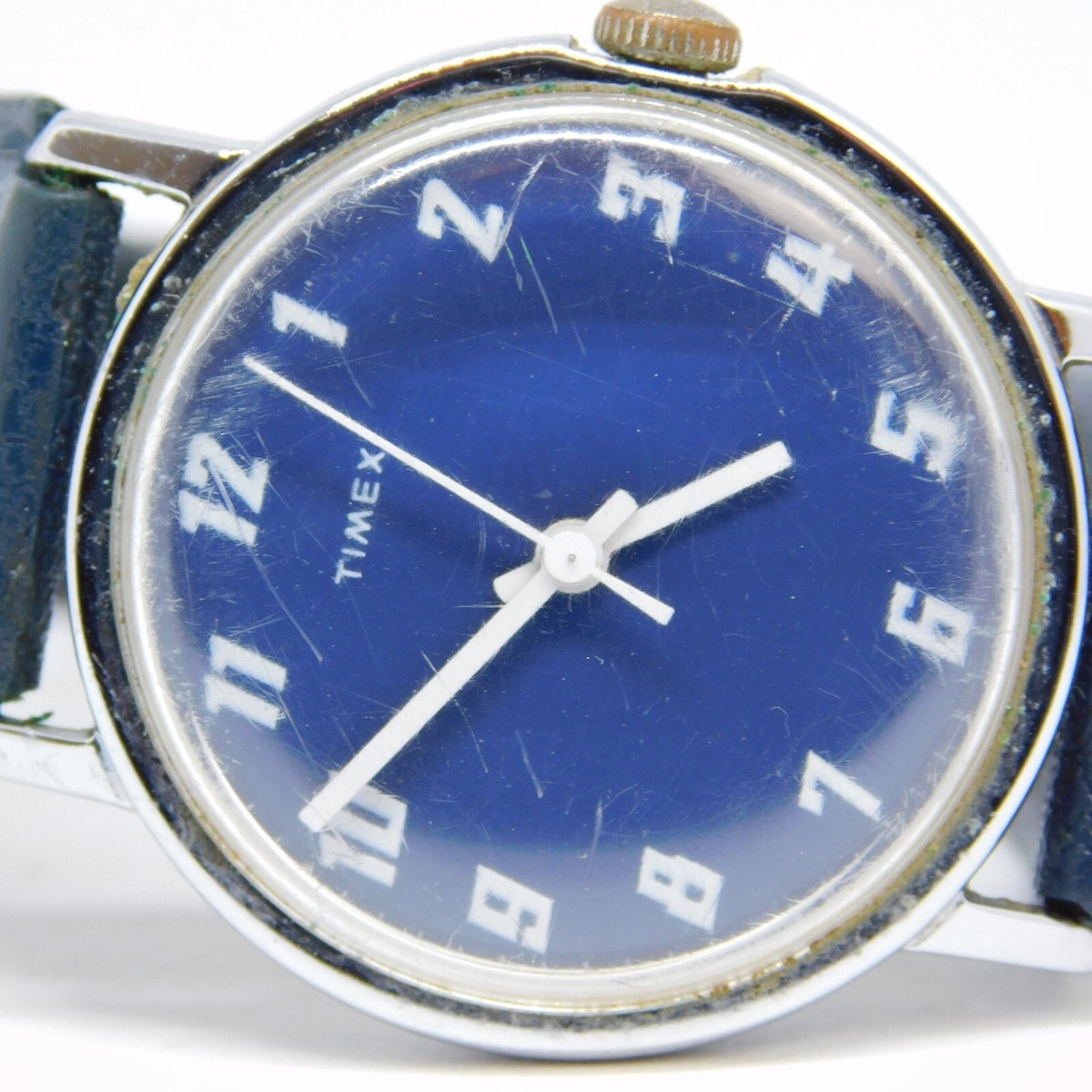 Vintage Timex Blue Dial Wind-up Analog Men