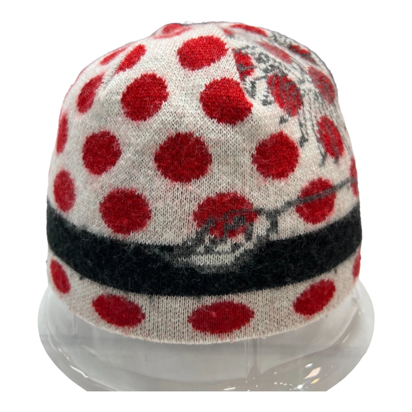 smartwool brocado reversible logo tag red polka dot floral 