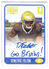 DEMETRIC FELTON 2021 ONYX VINTAGE FOOTBALL ON CARD ROOKIE INSCRIPTION AUTO /15