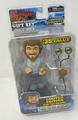 New NECA Bob Ross Limited Edition 4 Collectible Item Gift Set Bundle Figure 