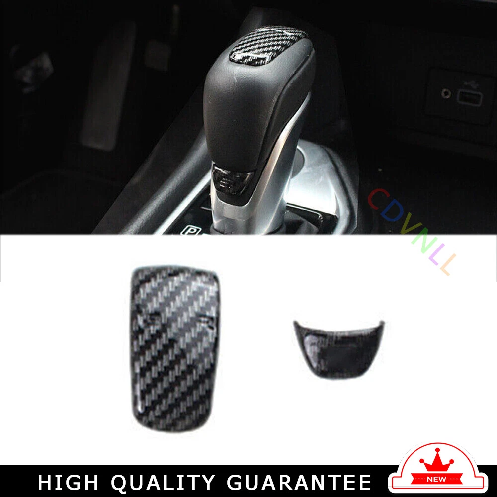 Gear Shift Knob Head Cover Trim 2* For Nissan Sylphy Sentra 2020-22 Carbon Fiber