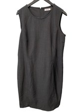 Calvin Klein Sleeveless Sheath Dress Size 14 Gray Career Office Business Casual