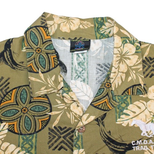 Toucan Dance Large Hibiscus Marlin Tapa Island Pattern Hawaiian Aloha Shirt Tiki - Picture 10 of 11