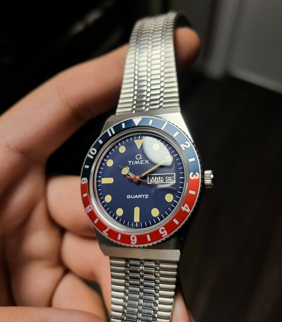 q timex reissue 38mm stainless steel bracelet watch